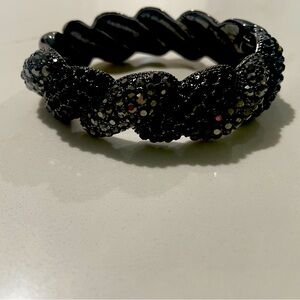 Black and Gray Rhinestone Bracelet Medium/Large Fit Bangle